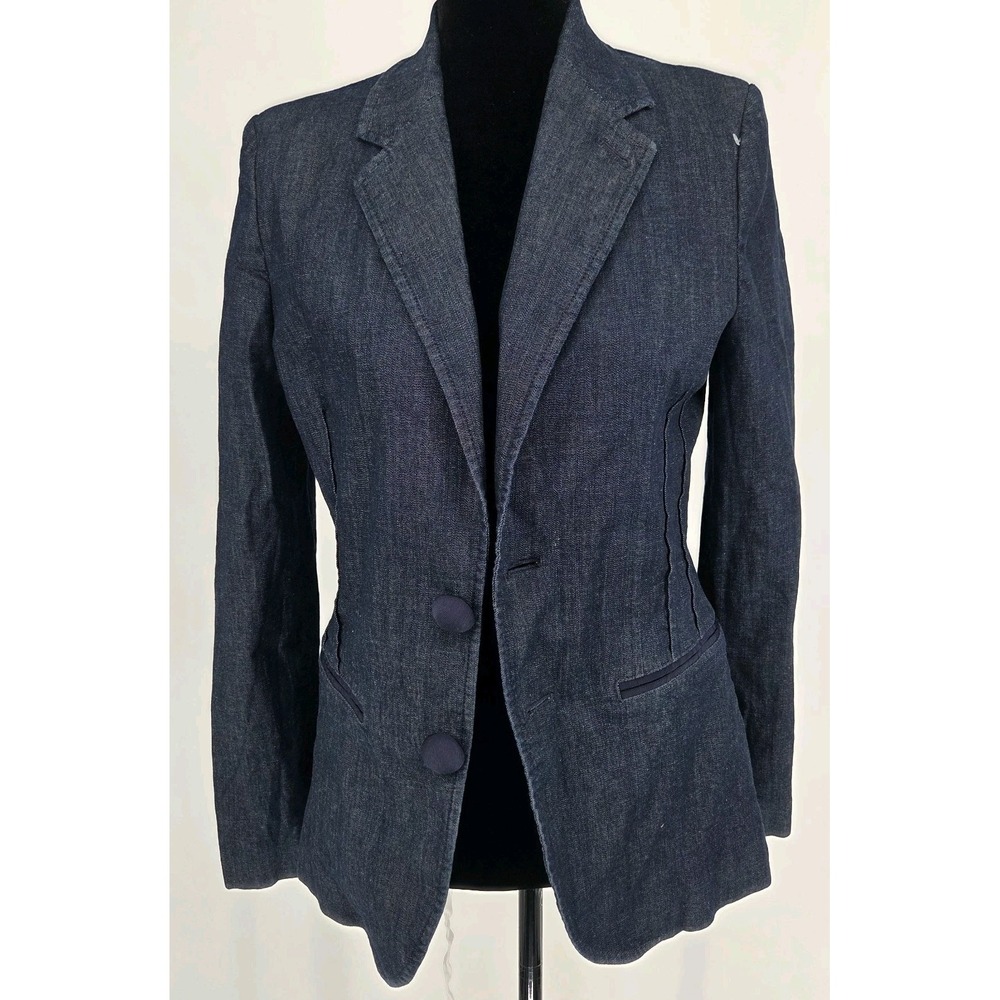 Emporio Armani Womens Denim Blazer 6/42 Blue